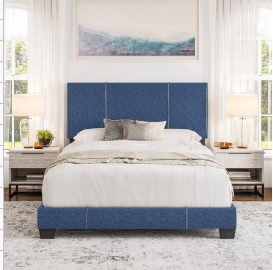 Luxury Cloud Bed Frame with Premium Bouclé Upholstered Headboard